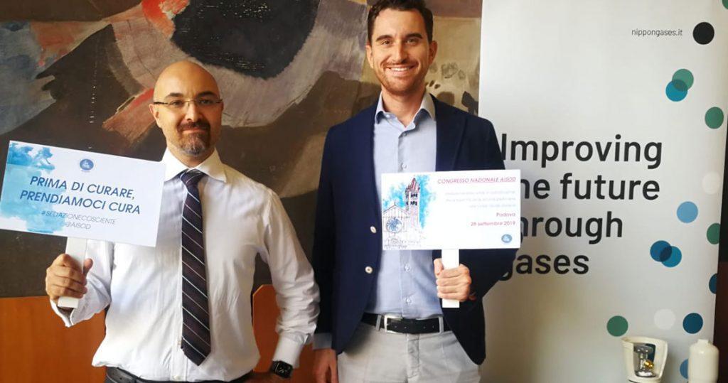 Giacomo Pasini e Nicola Boratto di Nippon Gases Italia Pharma al congresso Aisod di Padova